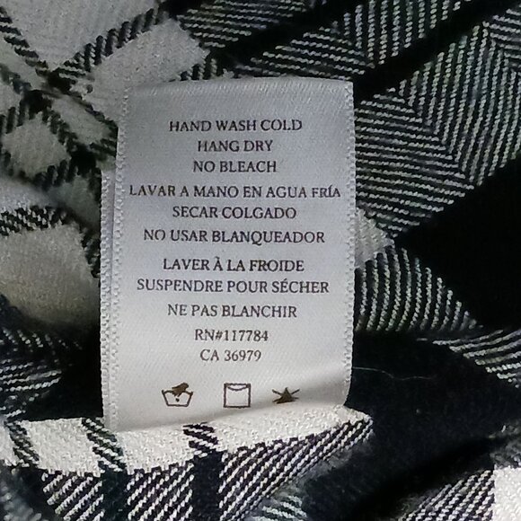 Rails Black/Green/White Plaid Rayon Flannel Size M - Picture 8 of 11